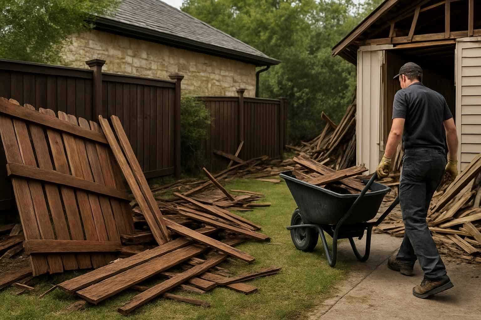 Broken Fence and Structure Cleanup Bandera