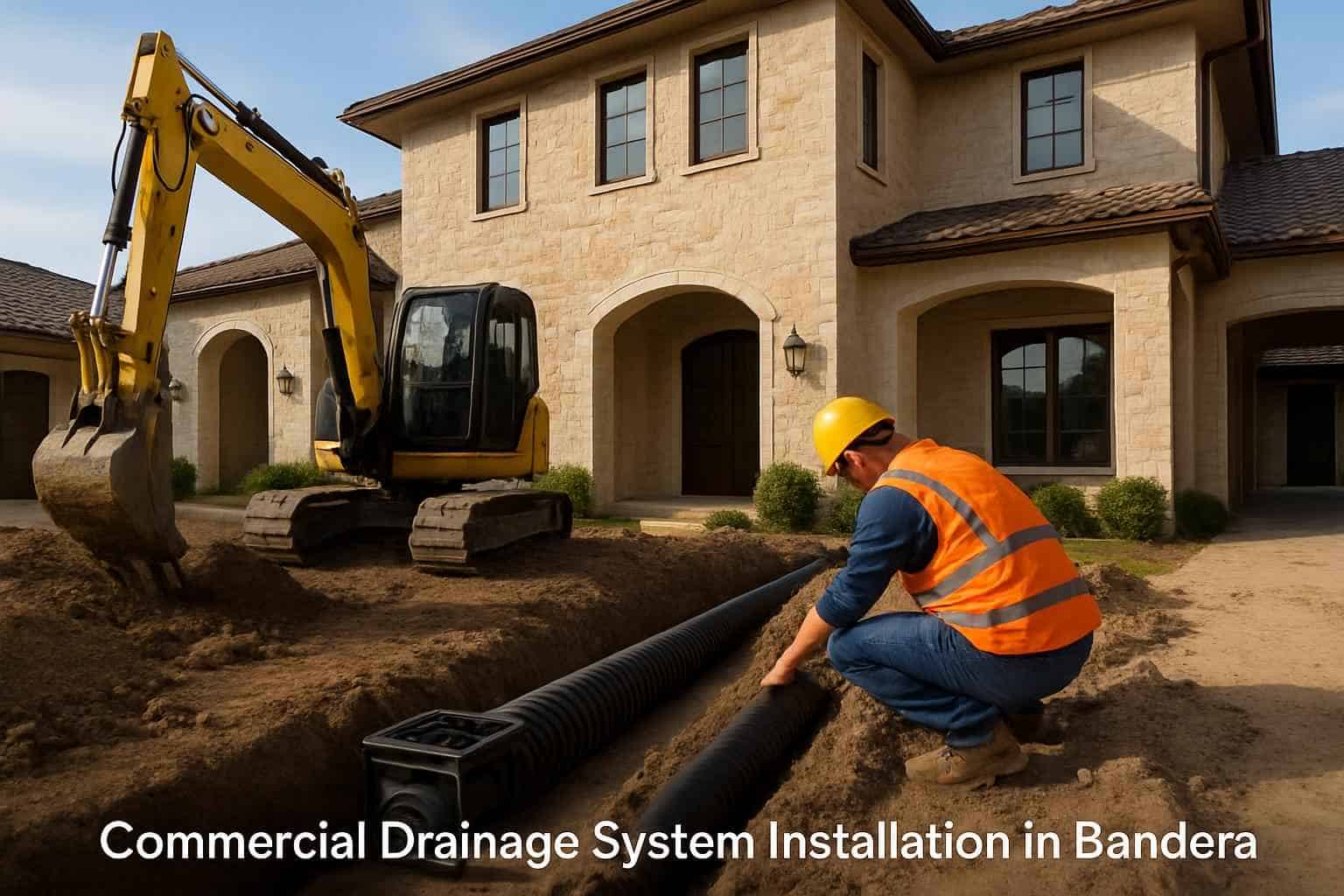 Commercial Drainage System Installation in Bandera Texas