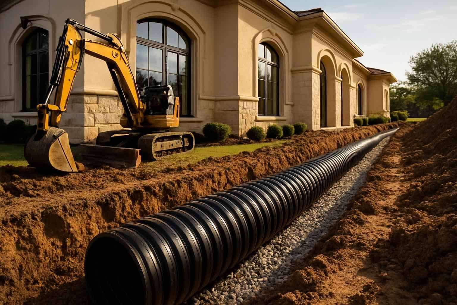 Commercial Drainage System Installation Ingram Texas