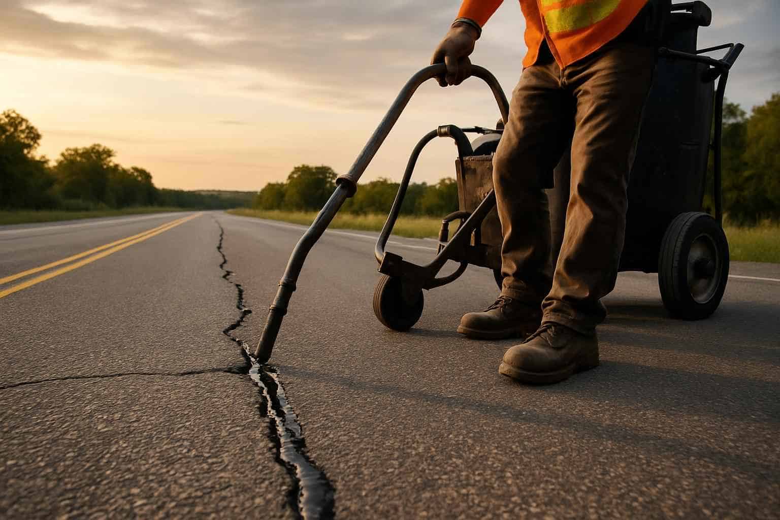 Concrete Crack Sealing for Roads in Center Point Texas