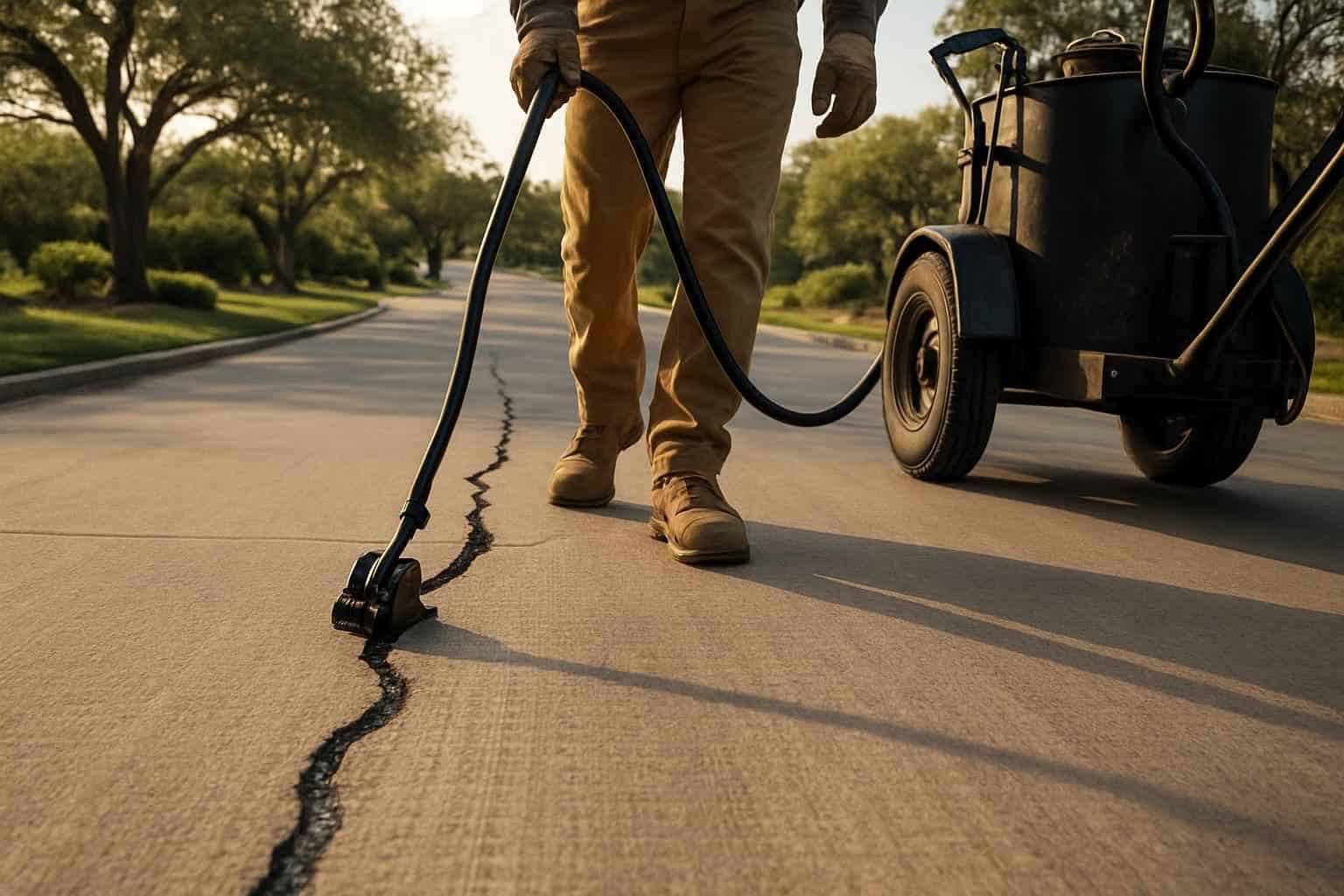 Concrete Road Crack Sealing in Boerne Texas