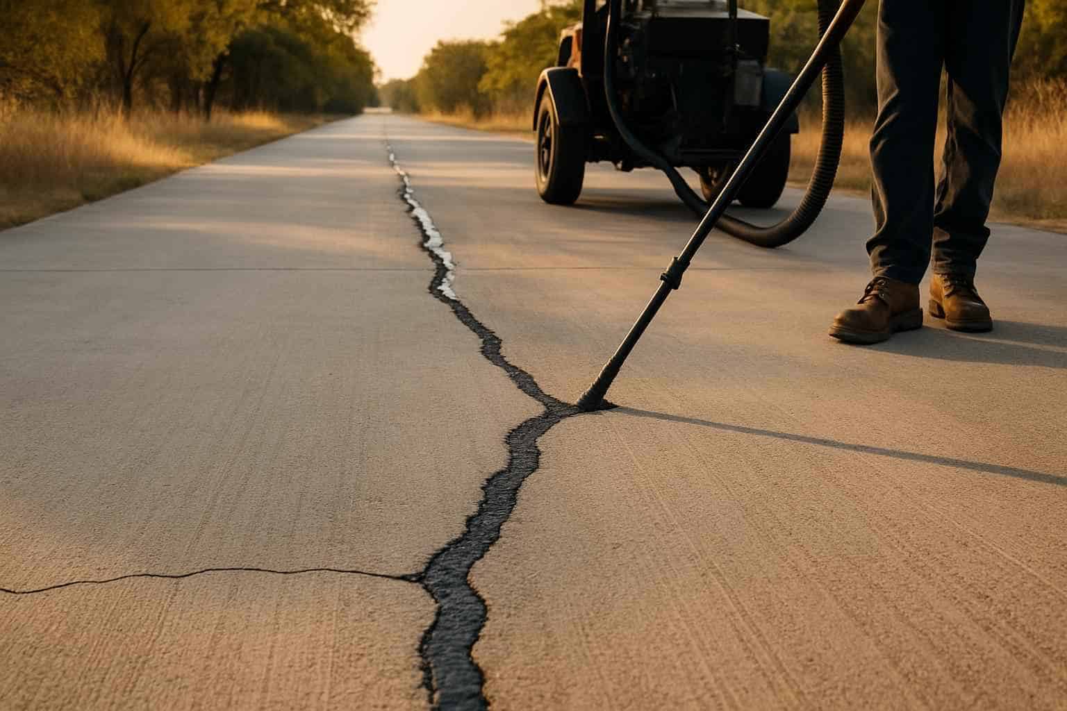 Concrete Road Crack Sealing in Harper Texas