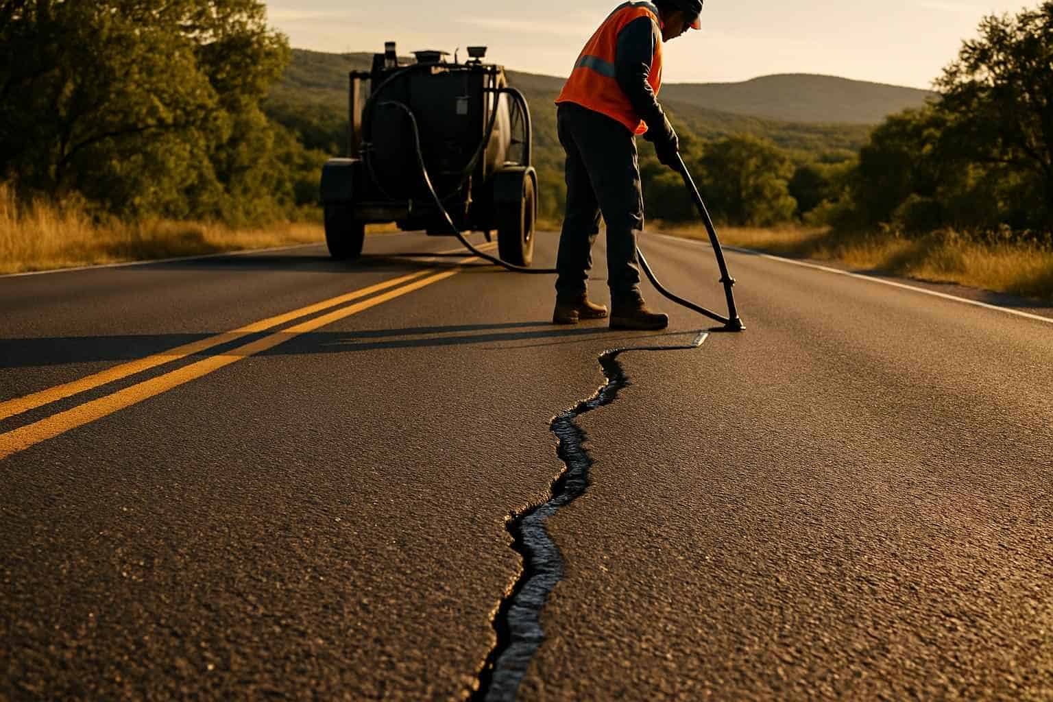Crack Sealing and Filling for Roads in Hunt Texas