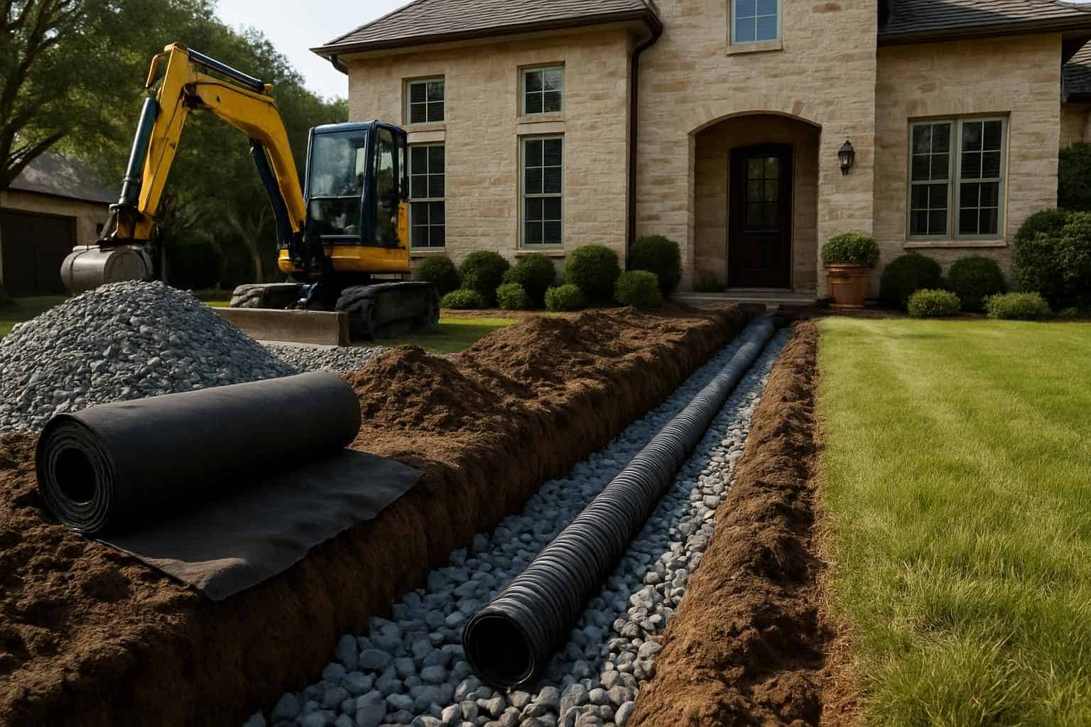 French Drain Installation in Kerrville Texas