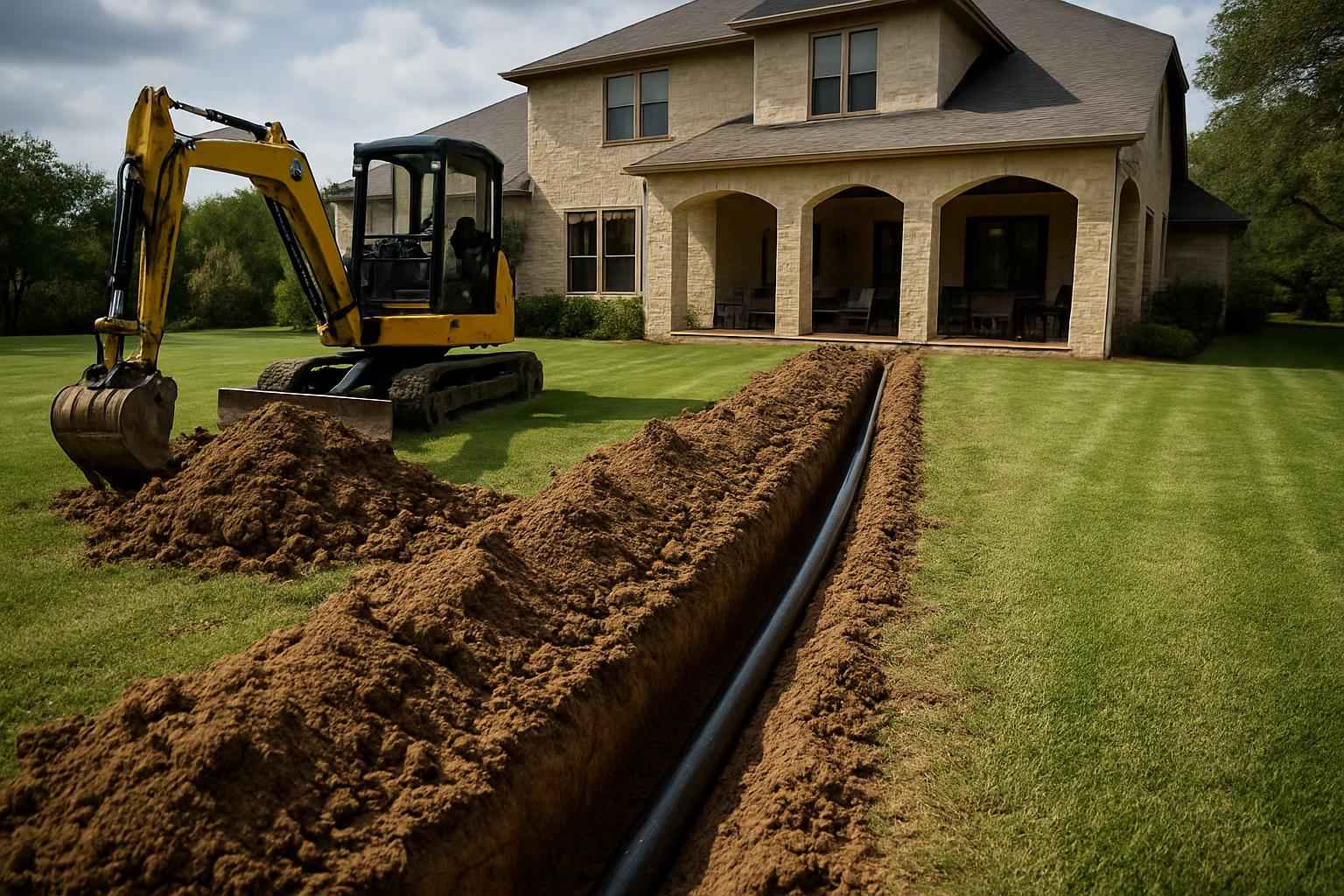 Irrigation System Trench Digging In Ingram TX