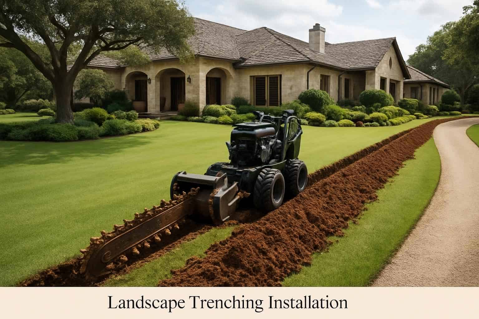 Landscape Trenching Installation Hunt Texas