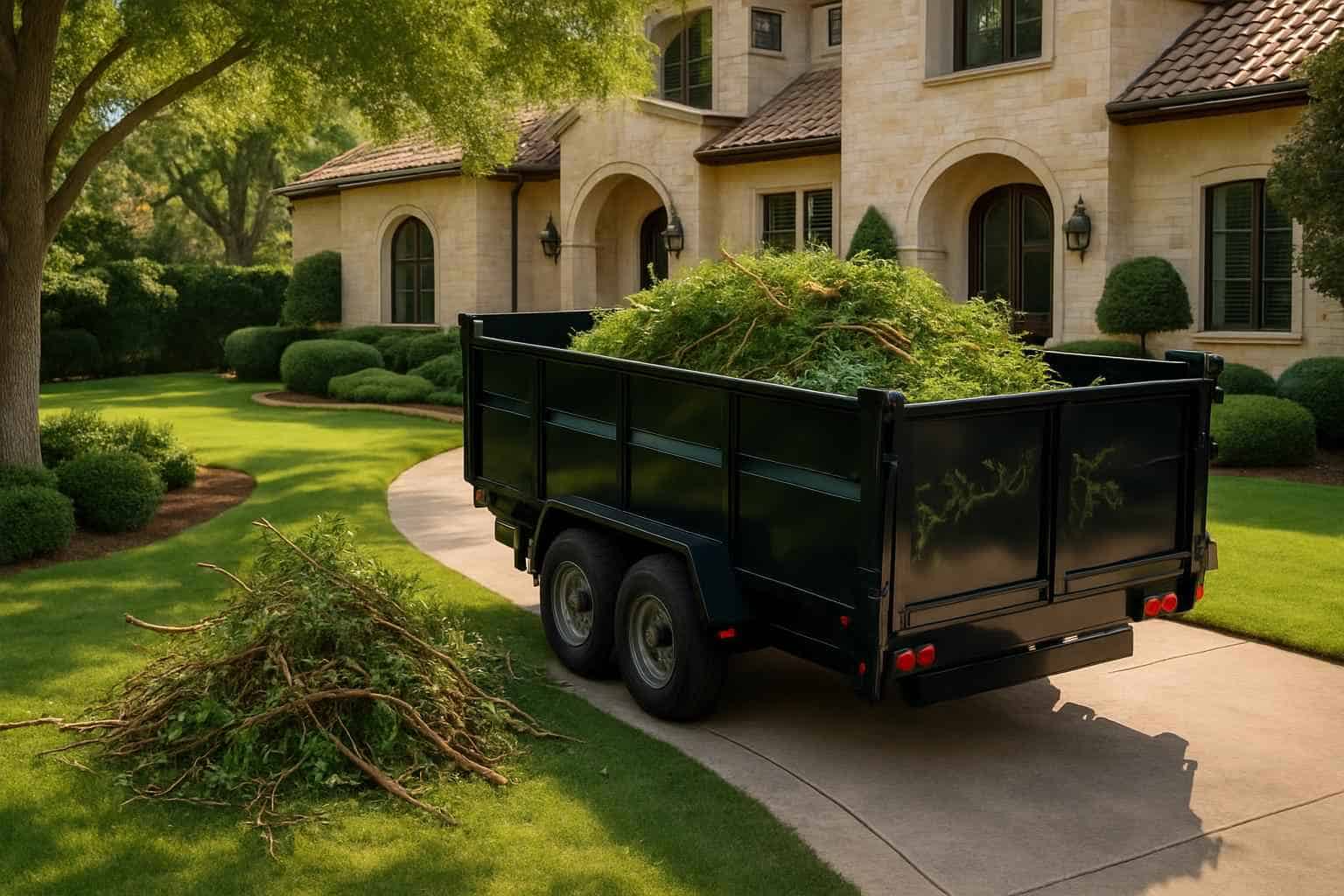 Landscaping Debris Dumpster Trailer Removal in Boerne TX