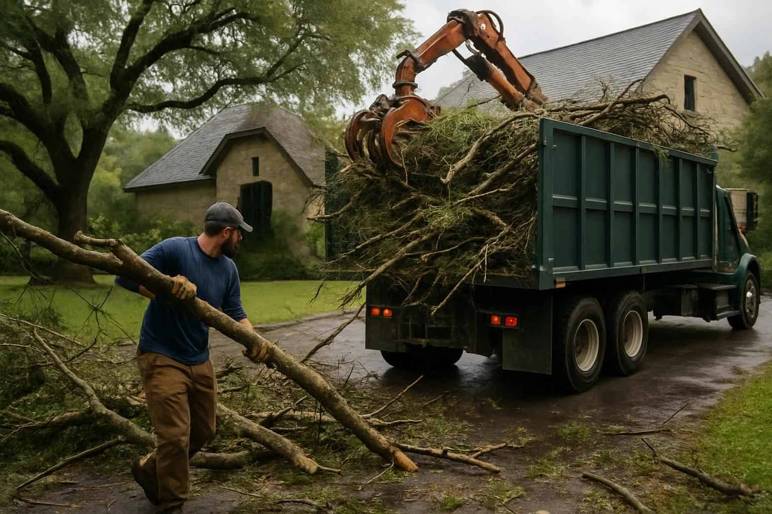 Post-Storm Fallen Branch and Limb Hauling in Hunt Texas