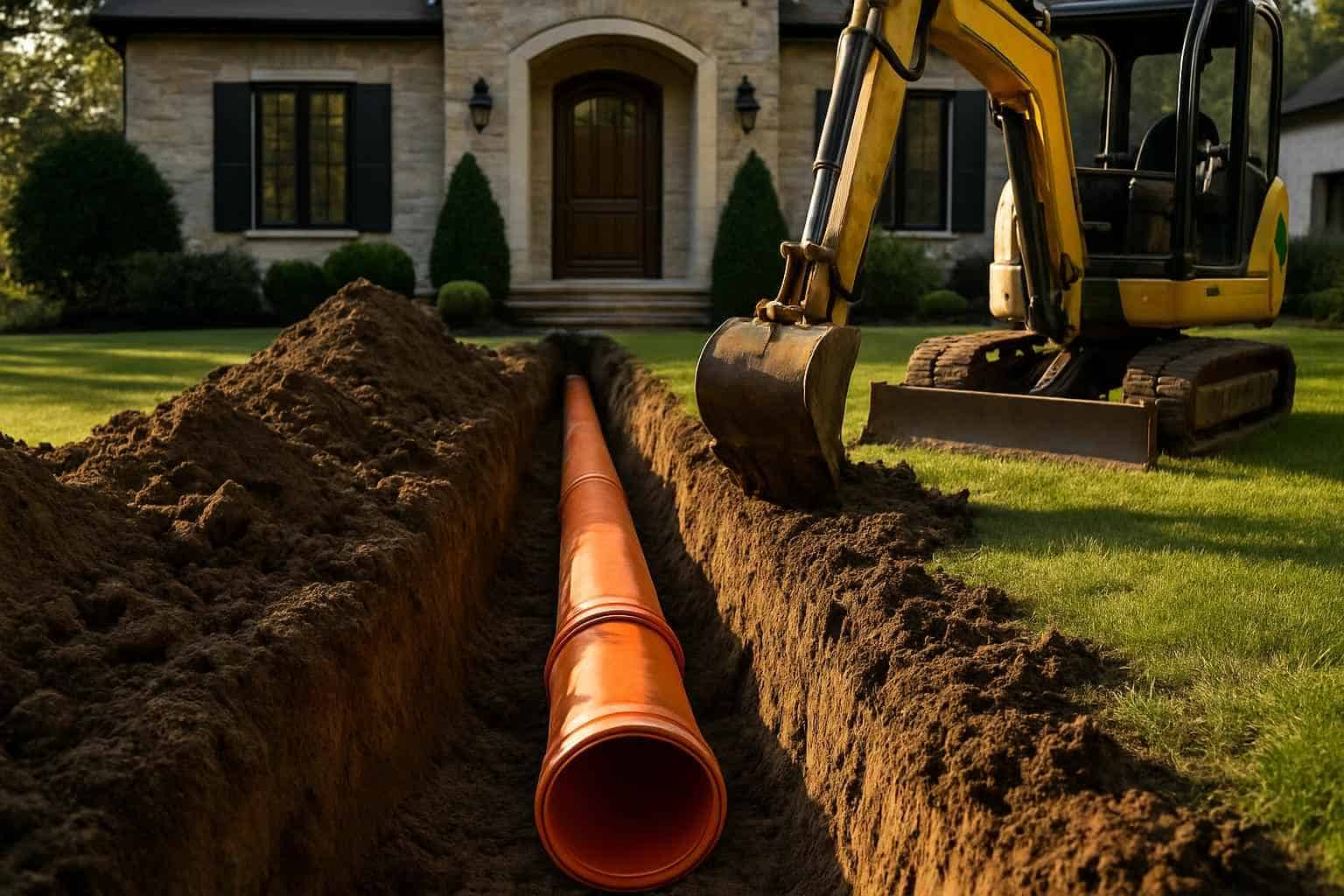 Sewer Line Trenching And Installation In Ingram TX