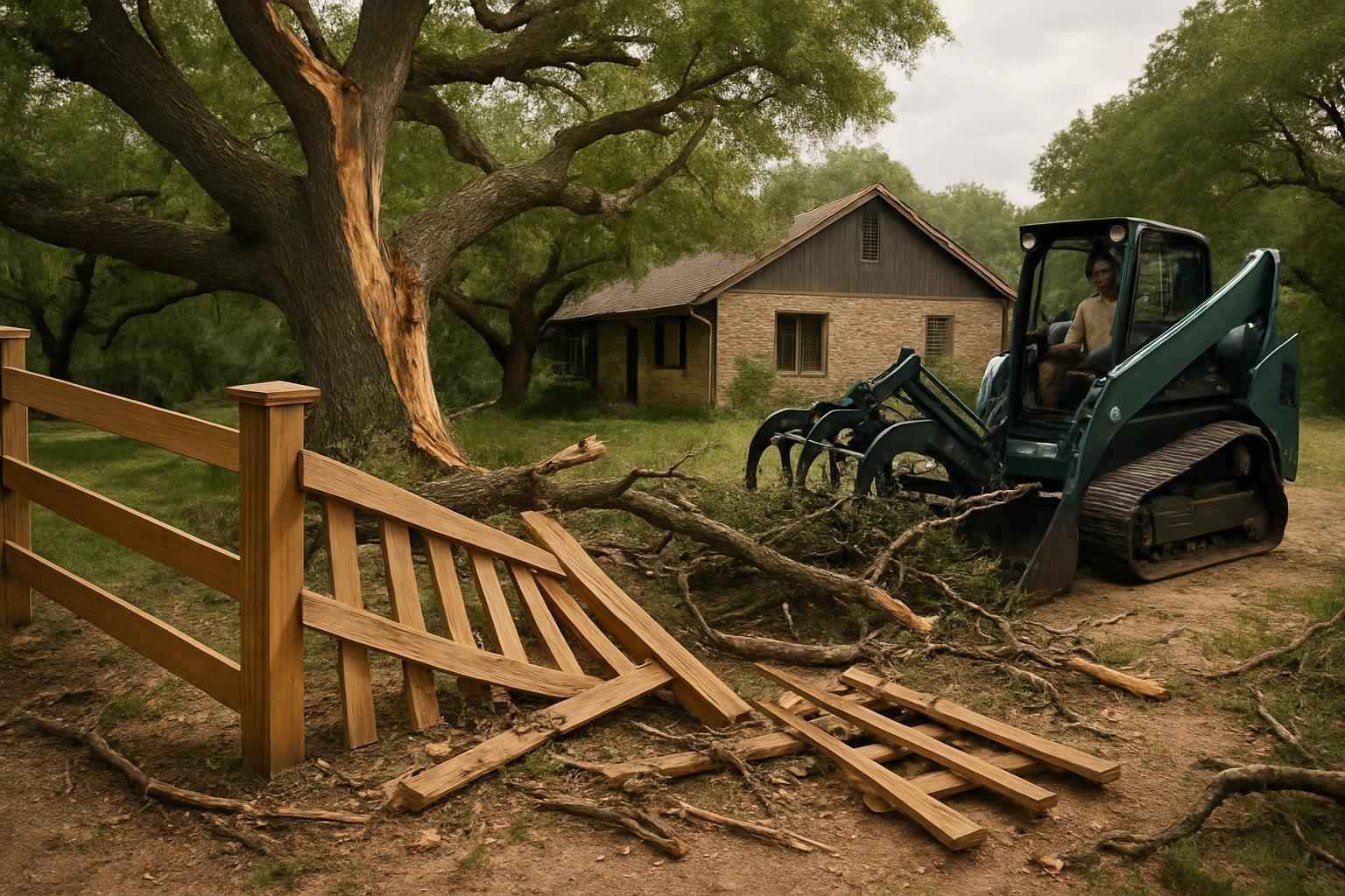 Storm-Damaged Fence and Structure Clearing Services in Hunt Texas