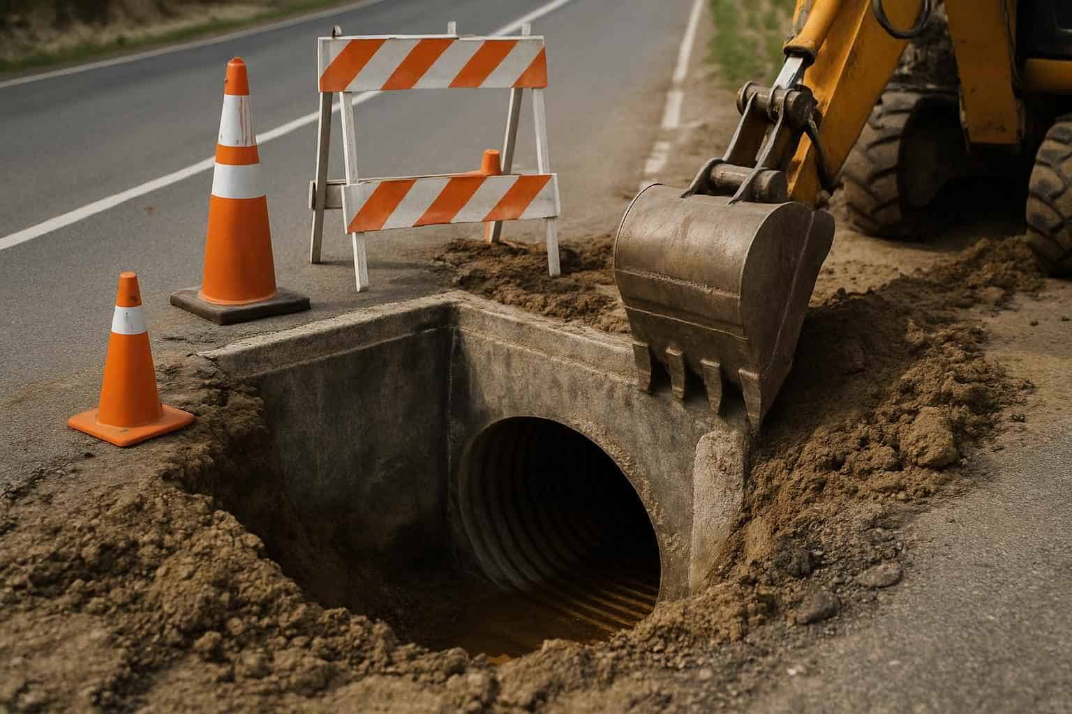 Storm Drainage Repair for Roadways Ingram Texas