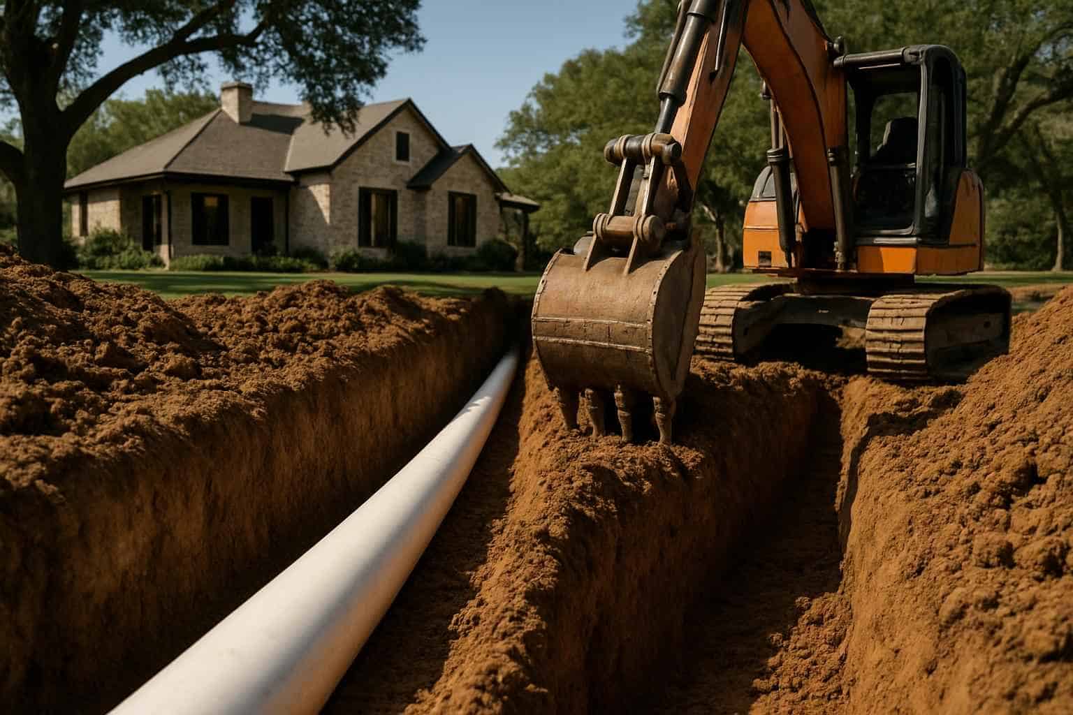 Trench Digging for Drainage System Projects in Comfort Texas