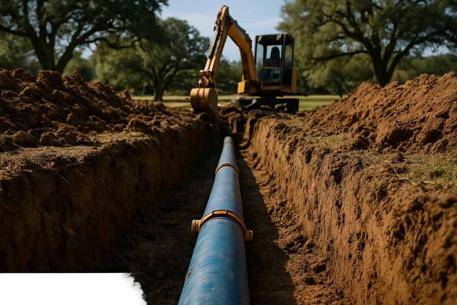 Water Line Trenching Hunt Texas