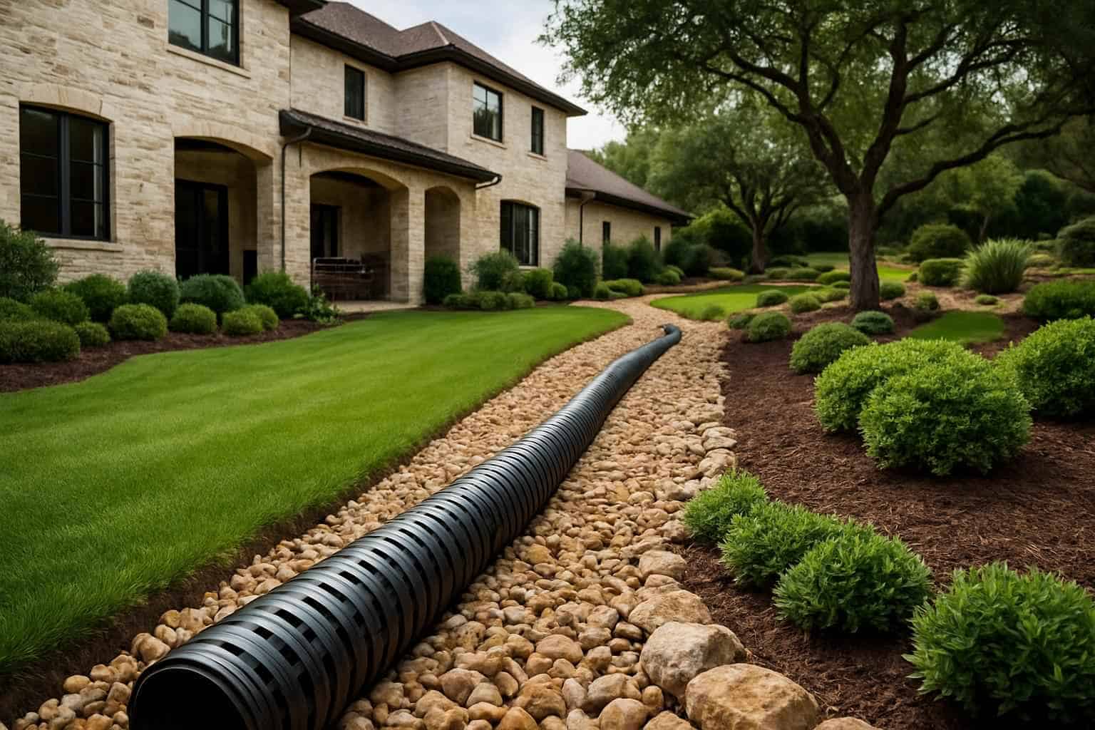Yard and Landscape Drainage Improvements Ingram Texas