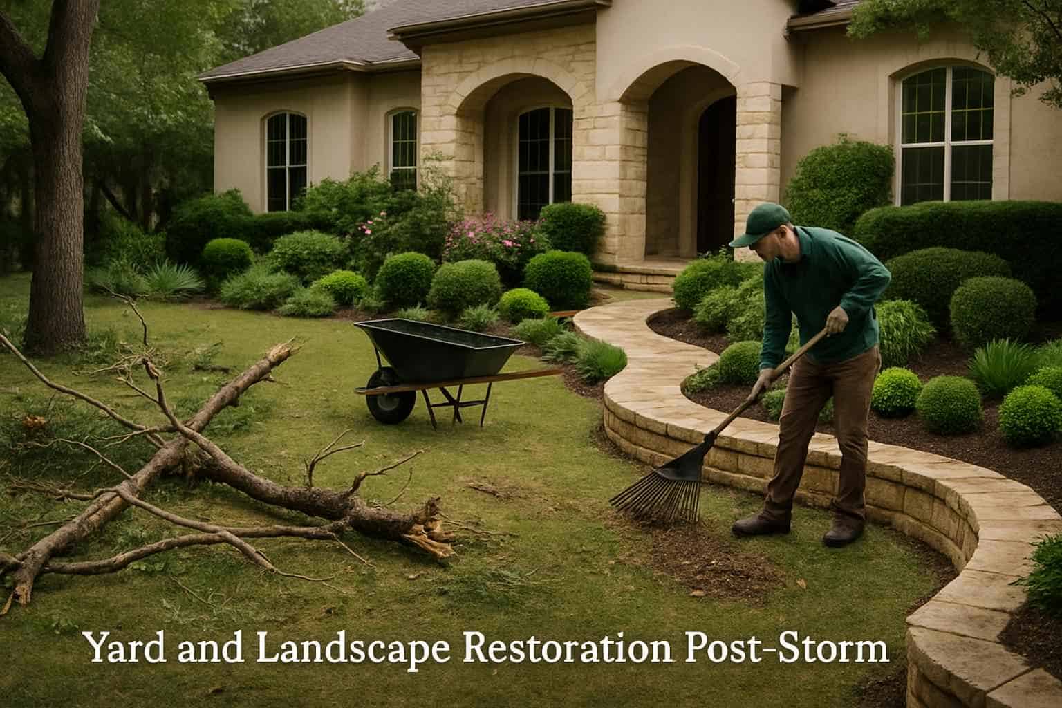 Yard and Landscape Restoration Post-Storm in Boerne Texas