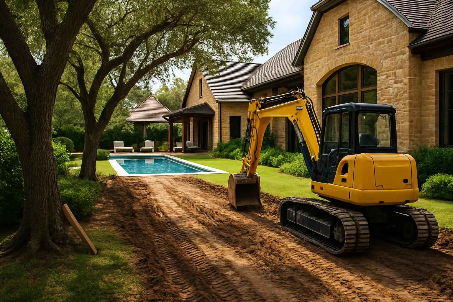 Access Prep for Pool Dig in Luckenbach Texas