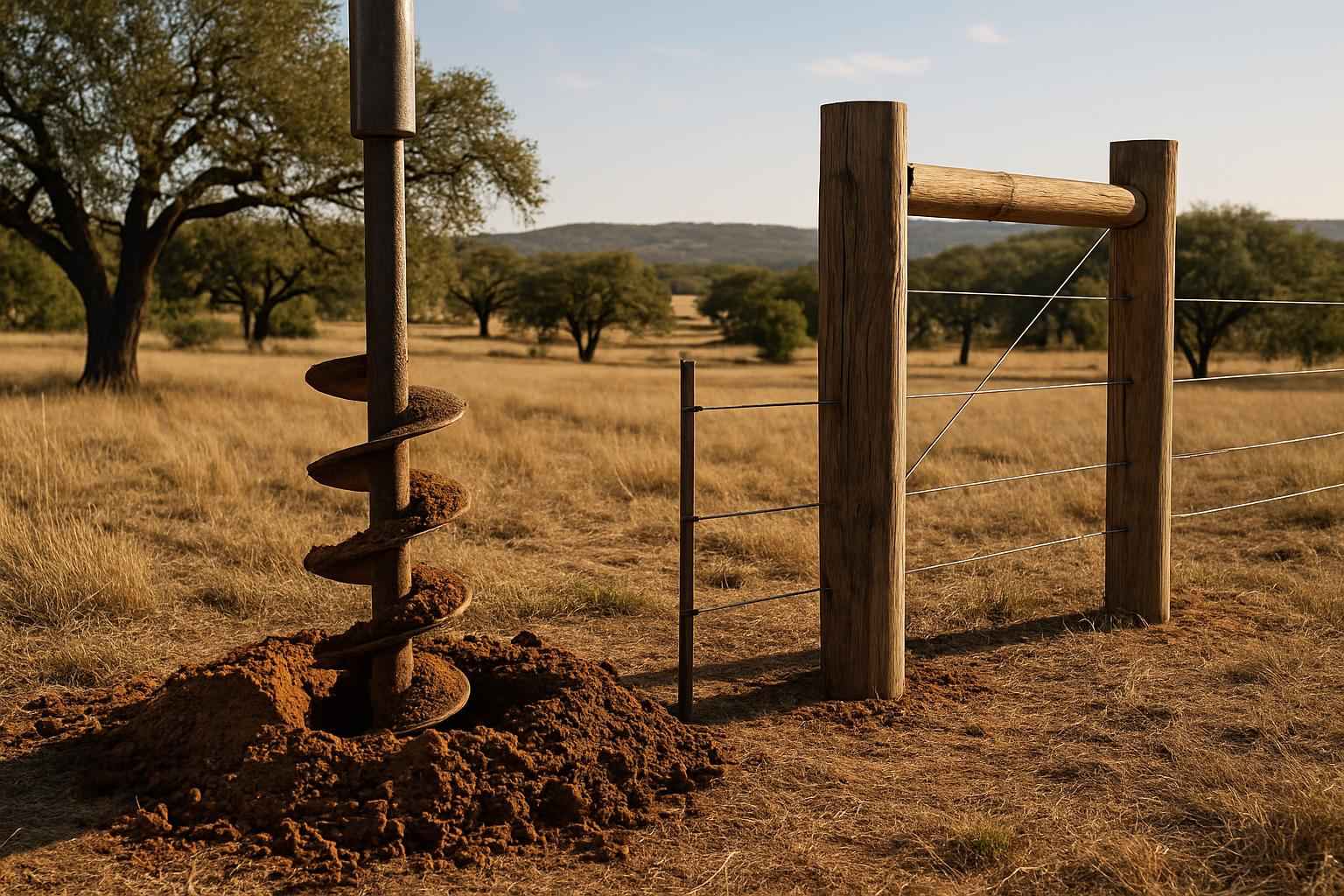 Auger Holes and H Braces in Willow City Texas