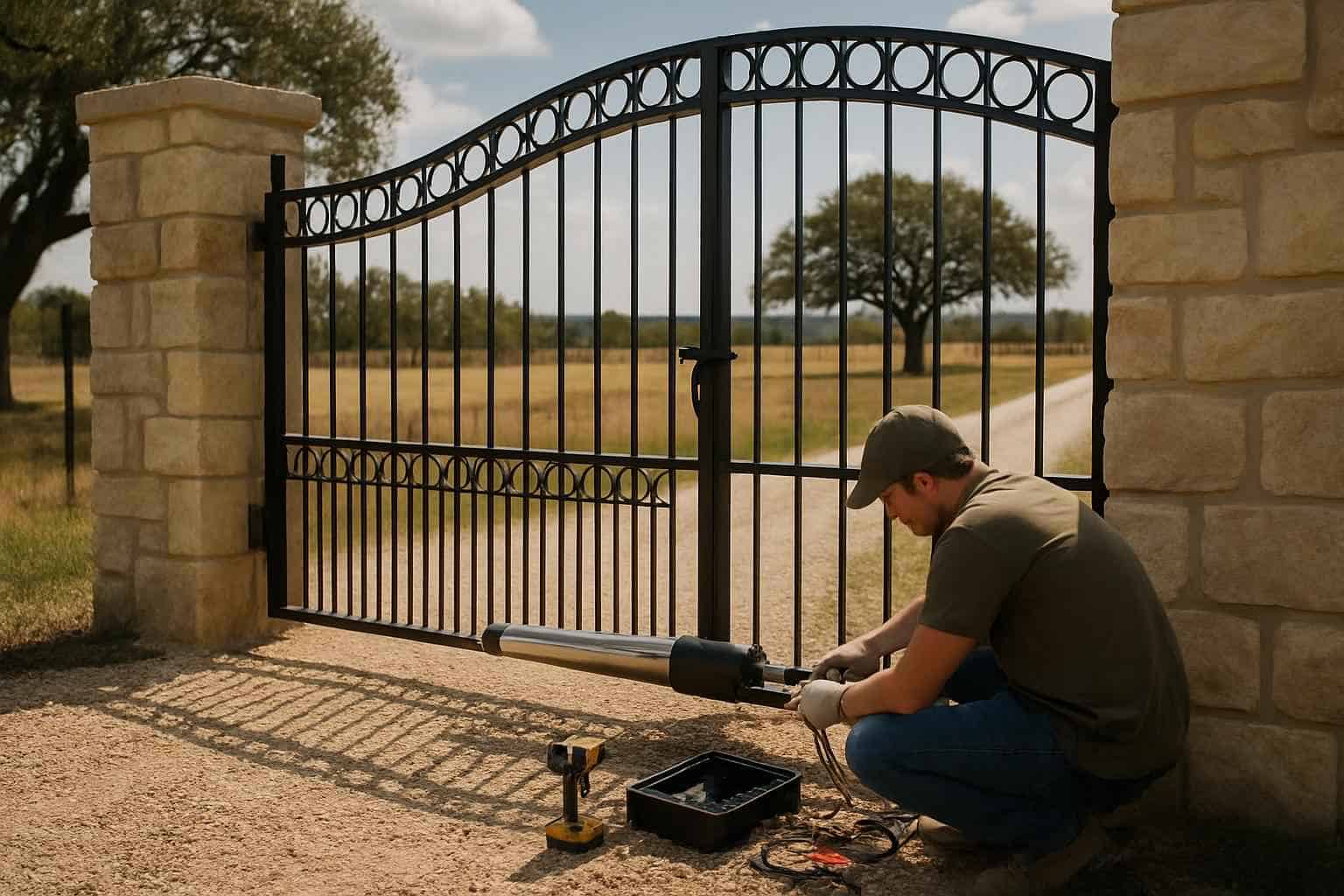 Automatic Gate Opener Prep in Hye Texas