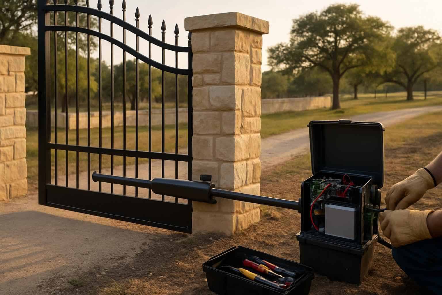 Automatic Gate Opener Prep in Stonewall Texas