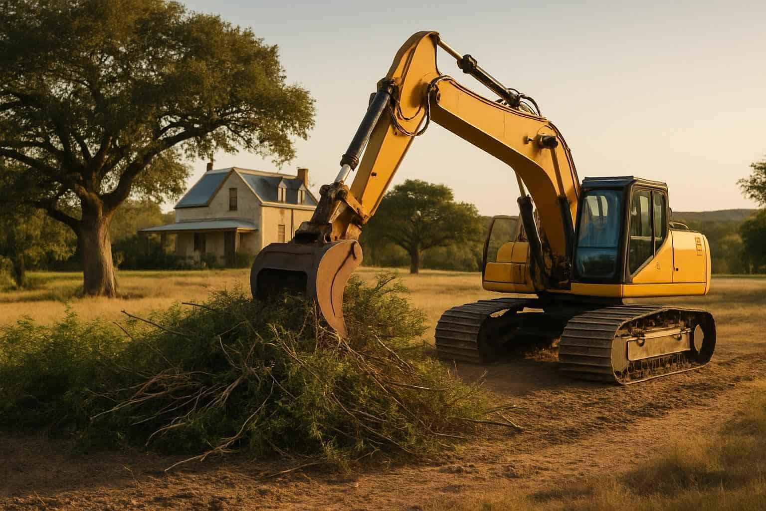 Brush Clearing for New Builds in Stonewall Texas