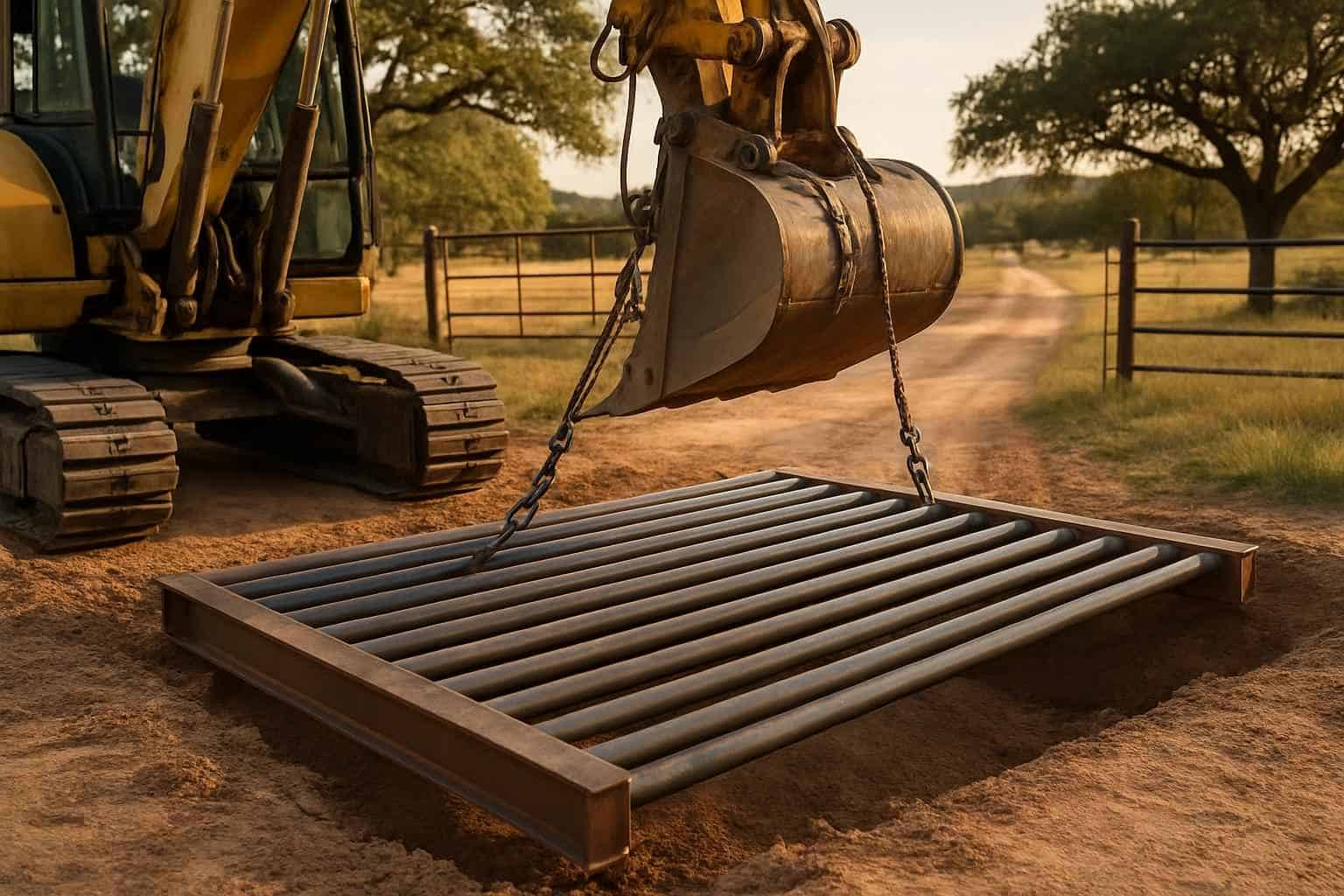 Cattle Guard Installation in Hye Texas
