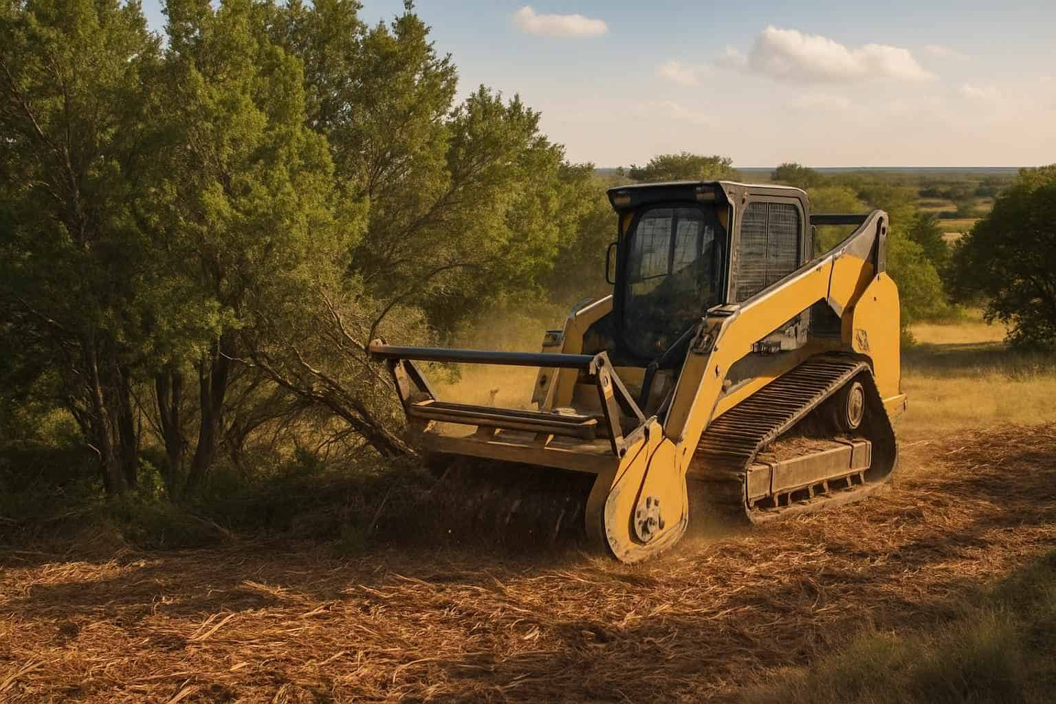 Cedar Clearing with Mulcher in Willow City Texas