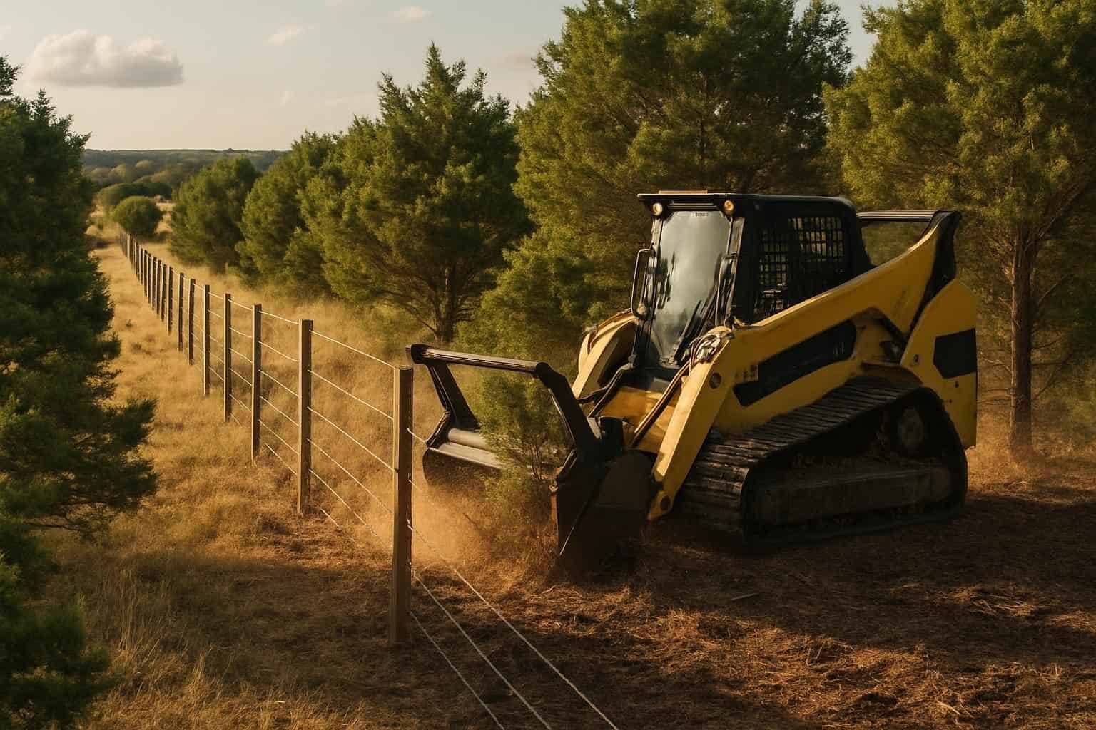 Cedar Fence Line Clearing in Hye Texas
