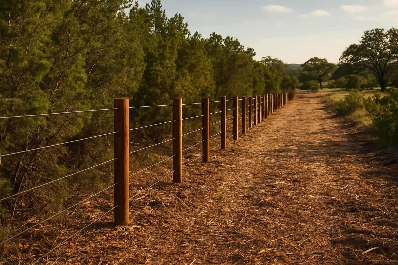 Cedar Fence Line Clearing in Stonewall Texas