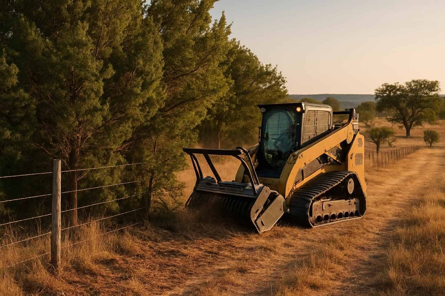 Cedar Fence Line Clearing in Willow City Texas