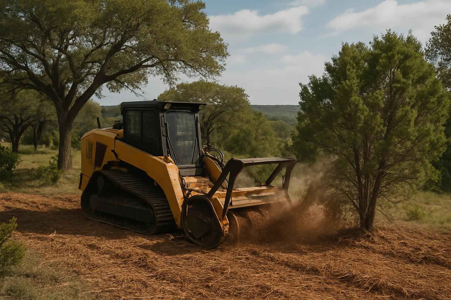 Cedar Mulching in Luckenbach Texas