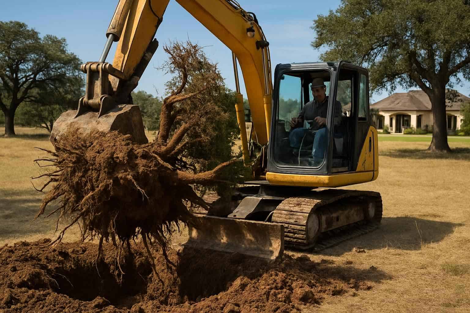 Cedar Root Ball Removal in Hye Texas
