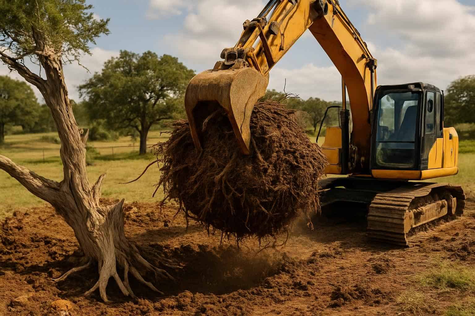 Cedar Root Ball Removal in Luckenbach Texas