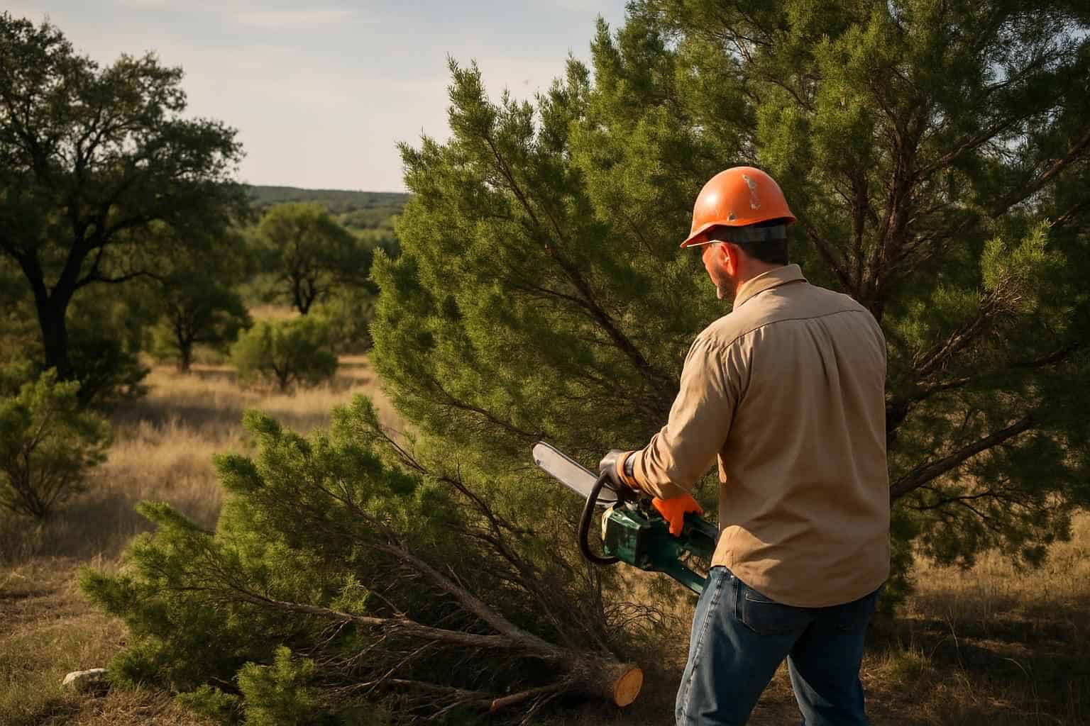 Cedar Thinning in Willow City Texas