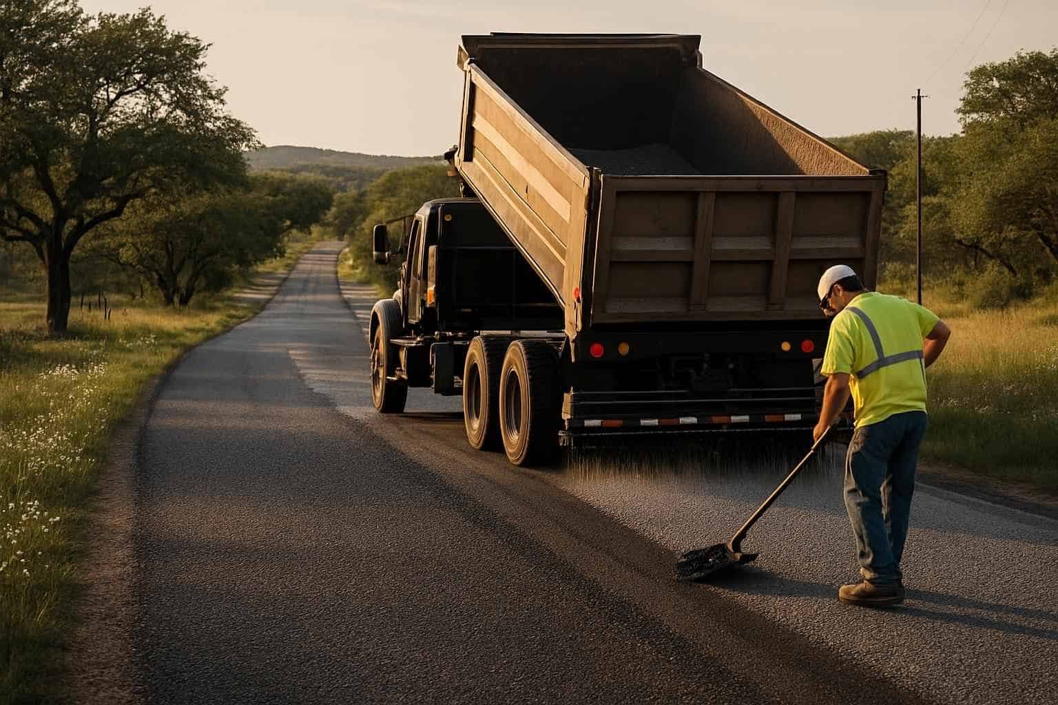 Chip Seal Maintenance in Willow City Texas