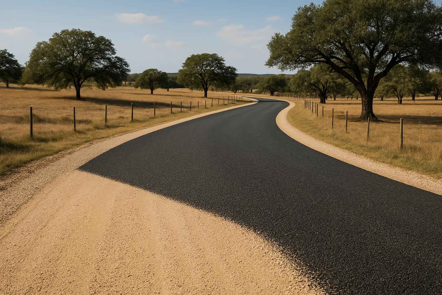 Chip Seal Over Road Base in Stonewall Texas