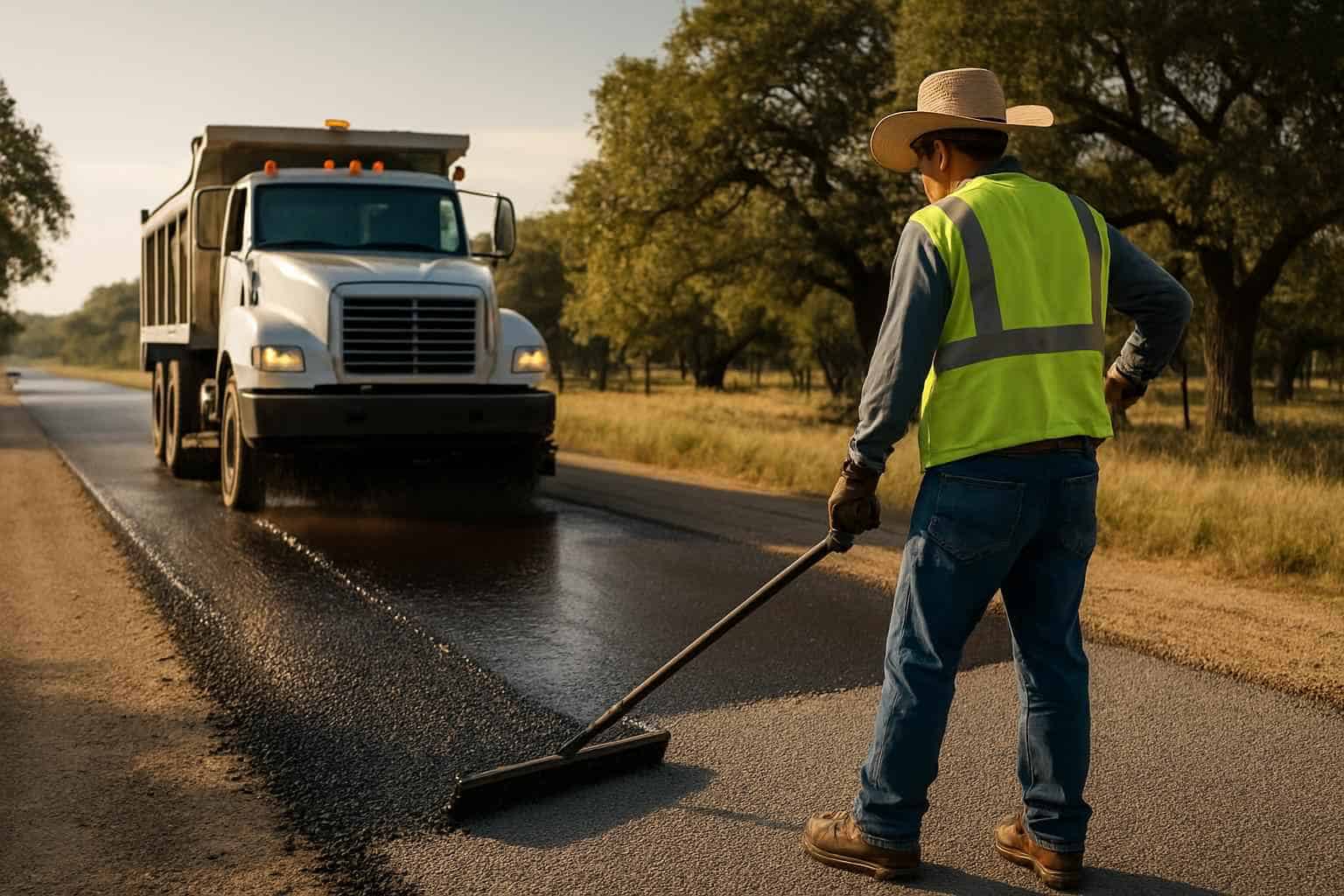 Chip Seal Repair in Luckenbach Texas