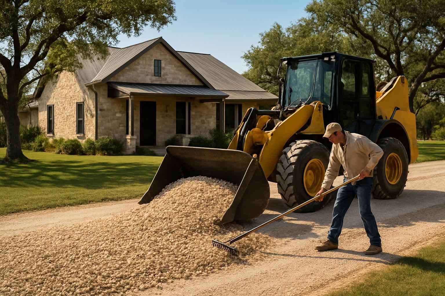 Crushed Rock Spreading in Stonewall Texas