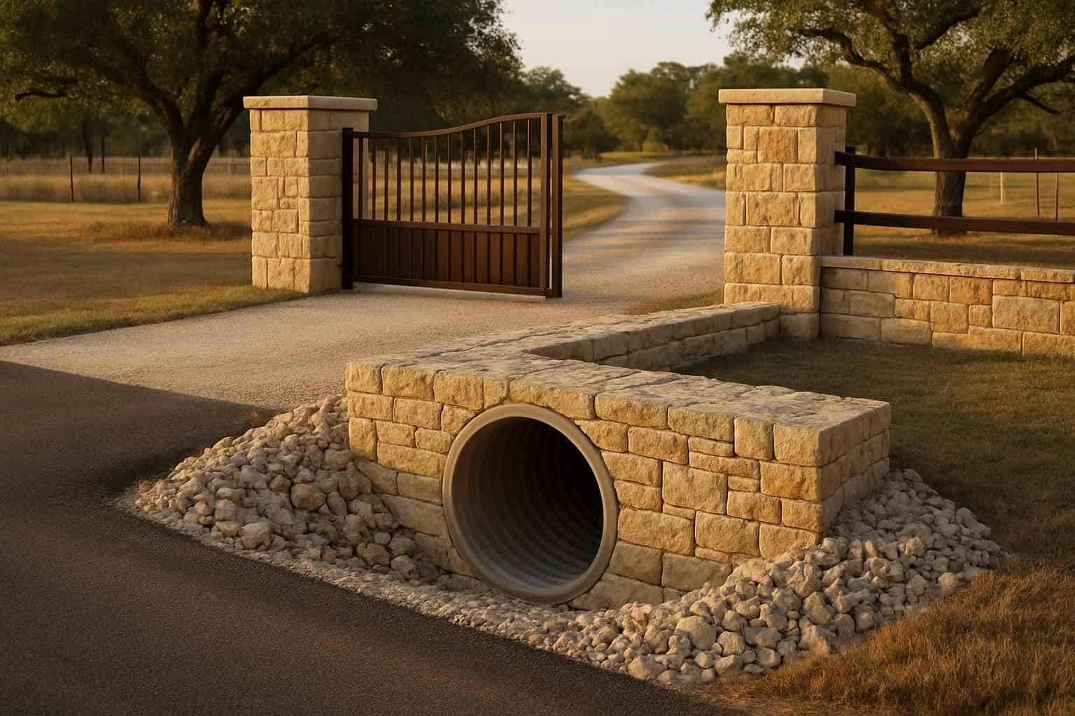 Culvert Install at Entrance in Hye Texas