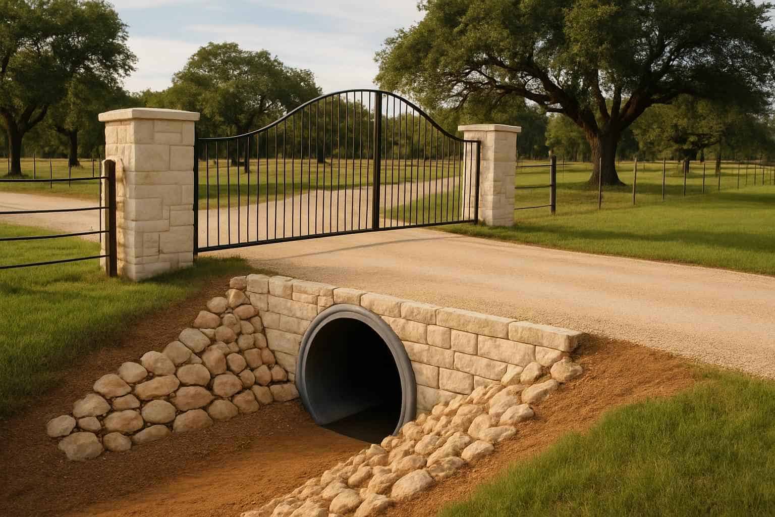 Culvert Install at Entrance in Luckenbach Texas