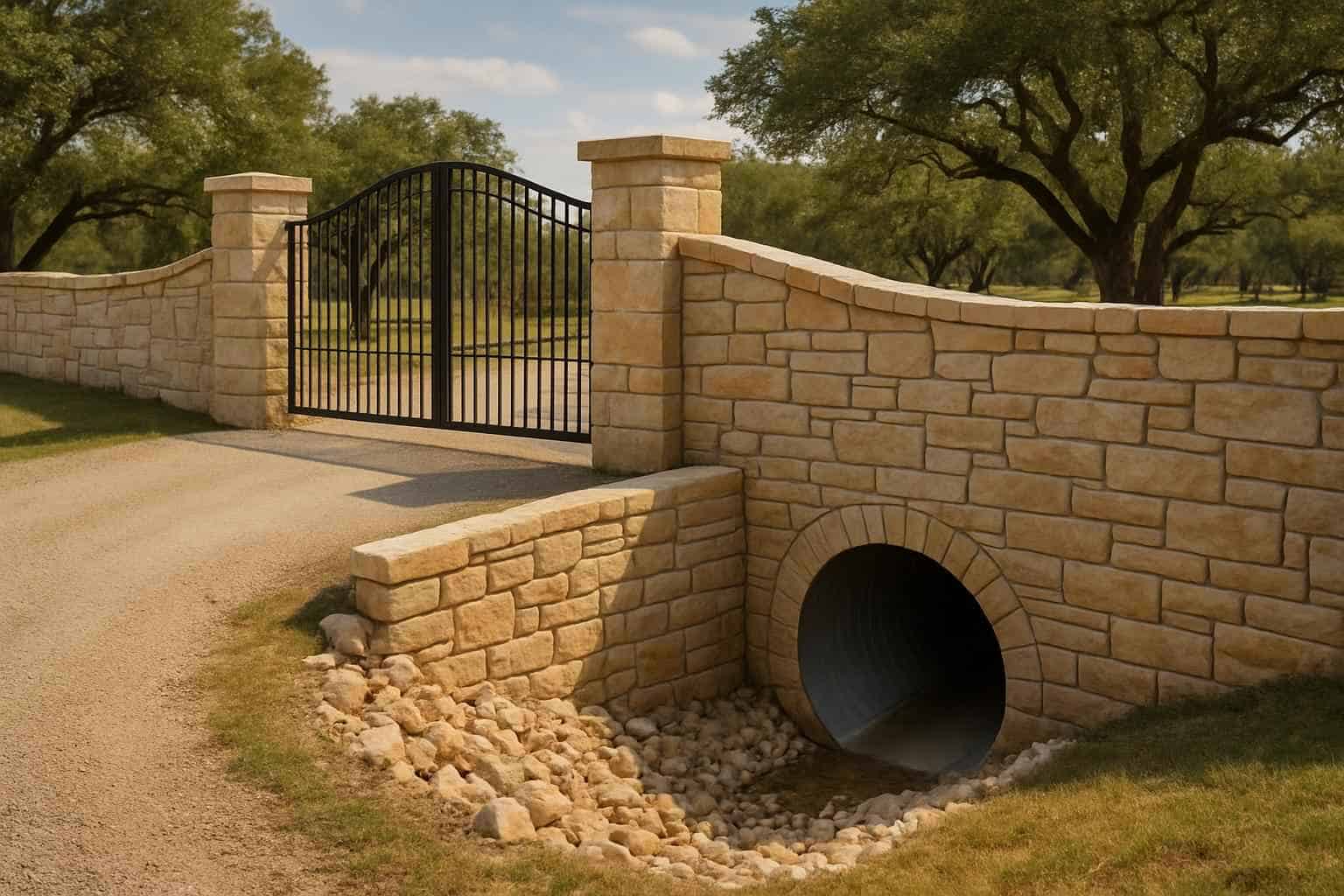 Culvert Install at Entrance in Stonewall Texas