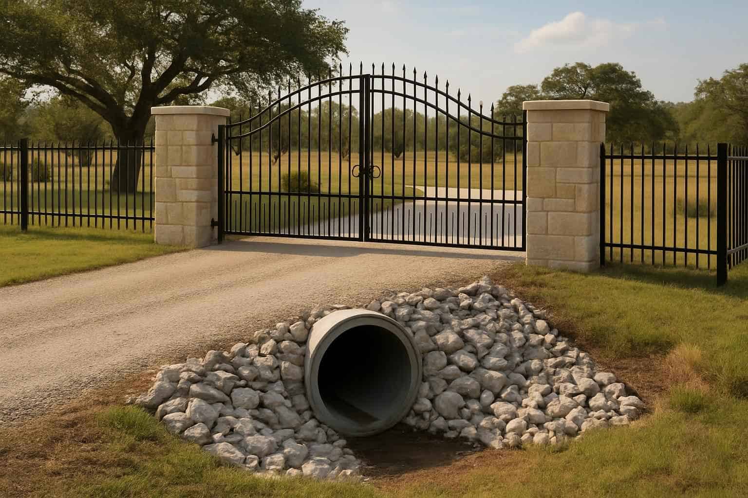 Culvert Install at Entrance in Willow City Texas