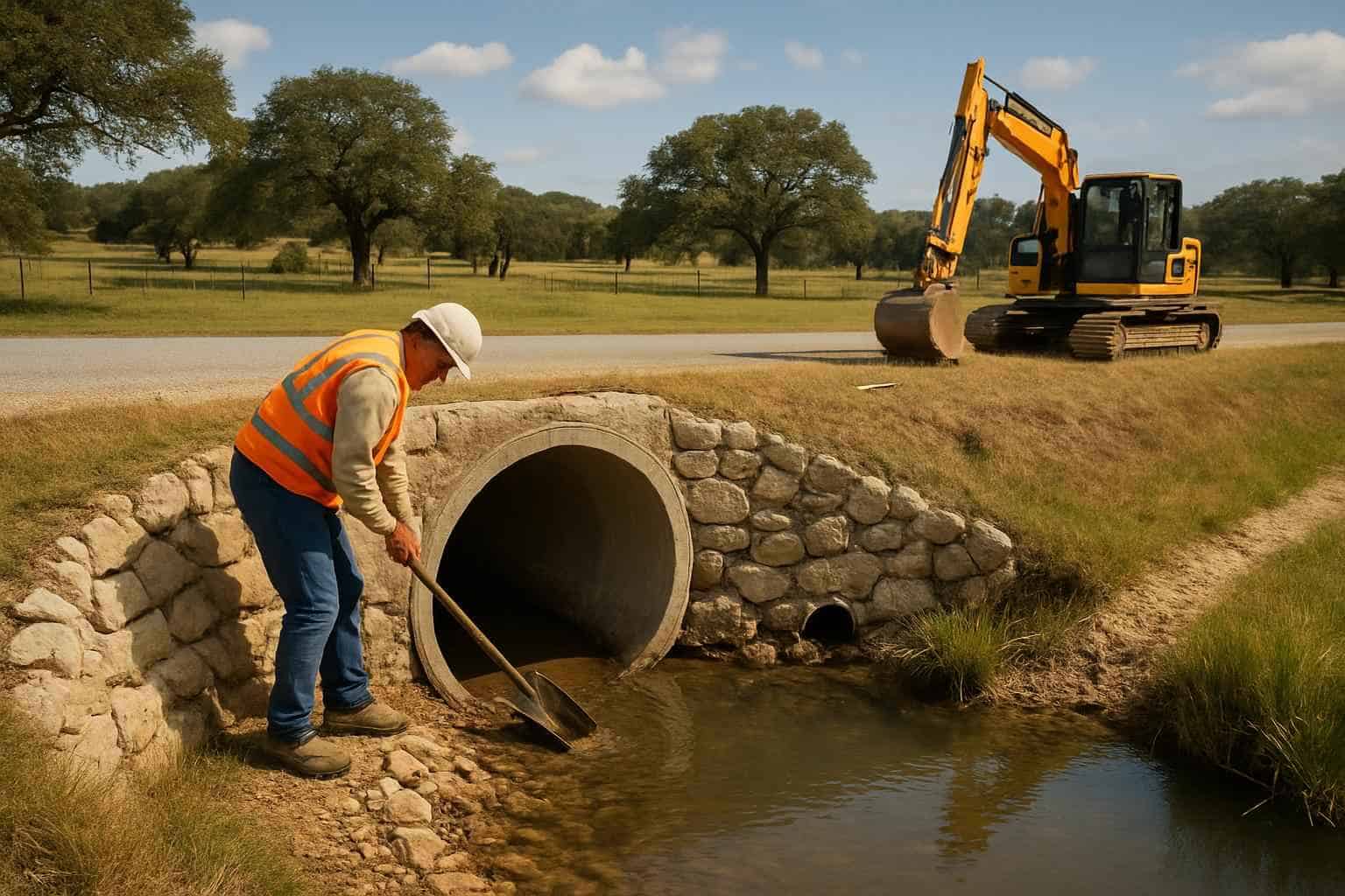 Culvert Maintenance in Hye Texas
