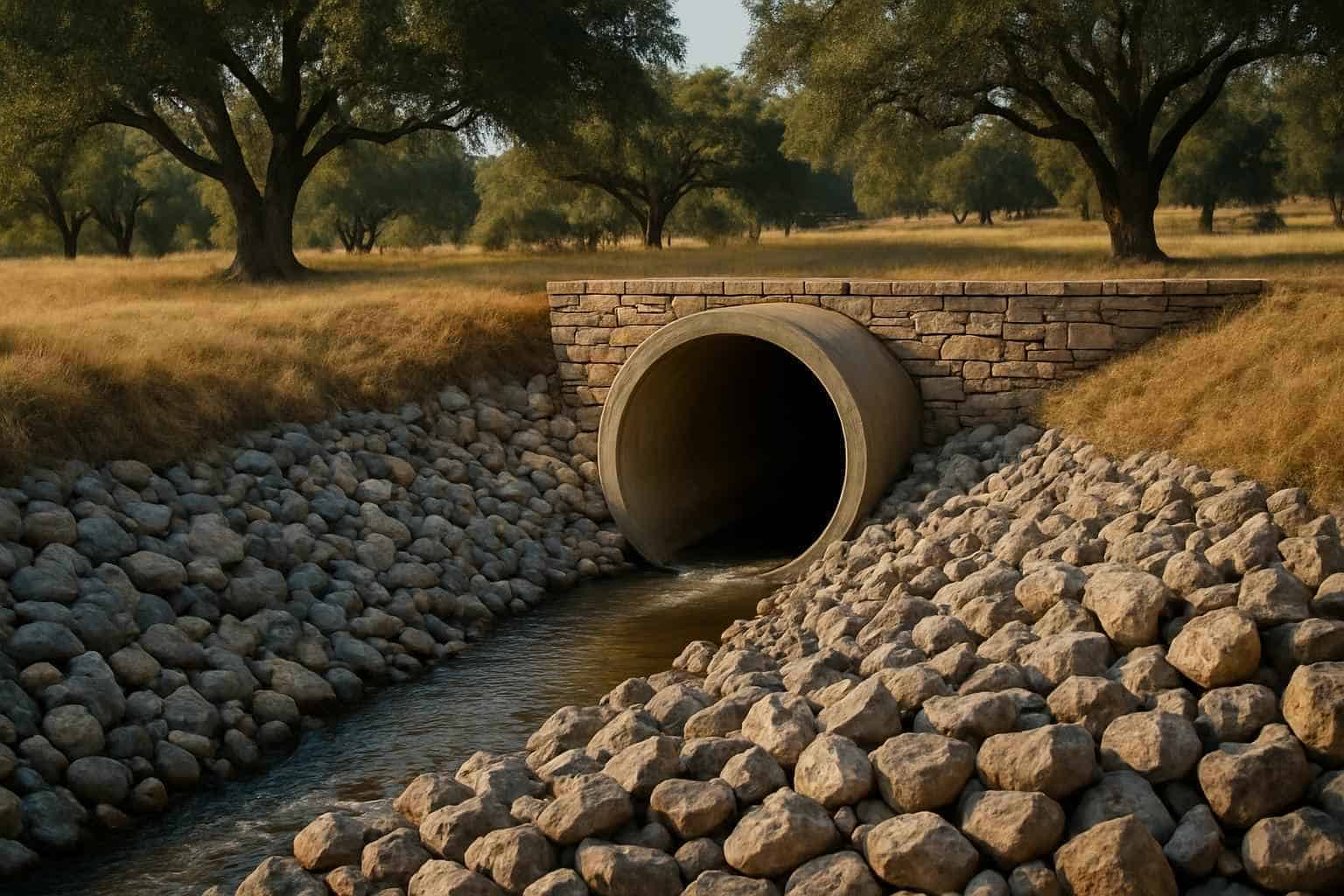 Culvert Riprap Protection in Stonewall Texas