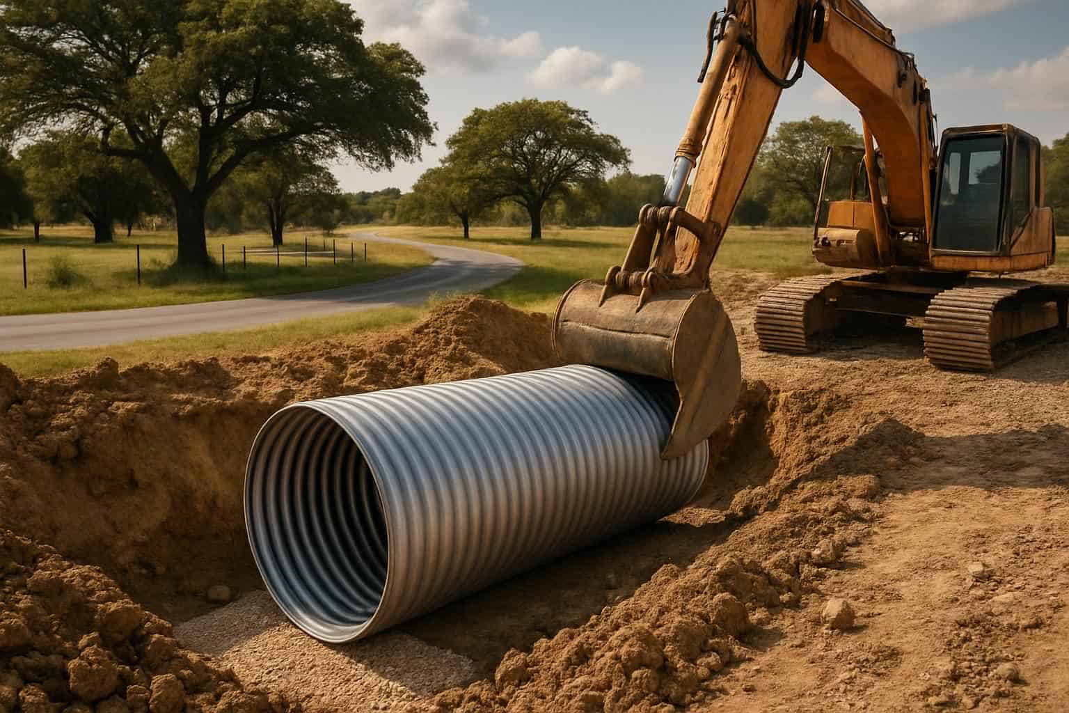 Culvert Sizing and Install in Luckenbach Texas
