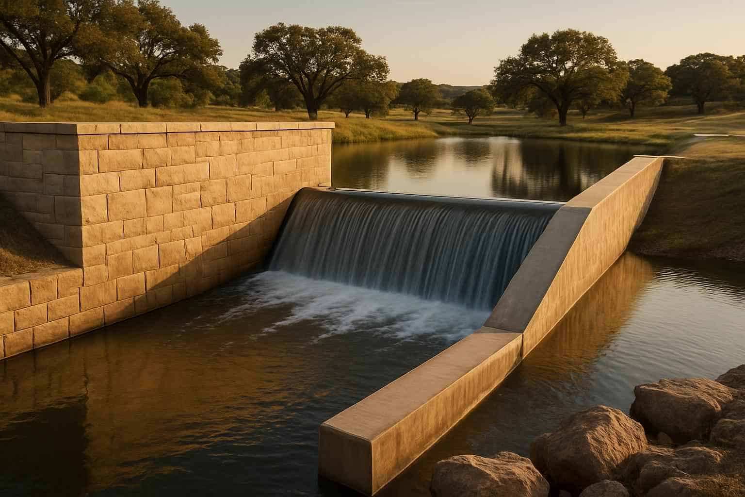 Dam and Spillway Build in Hye Texas