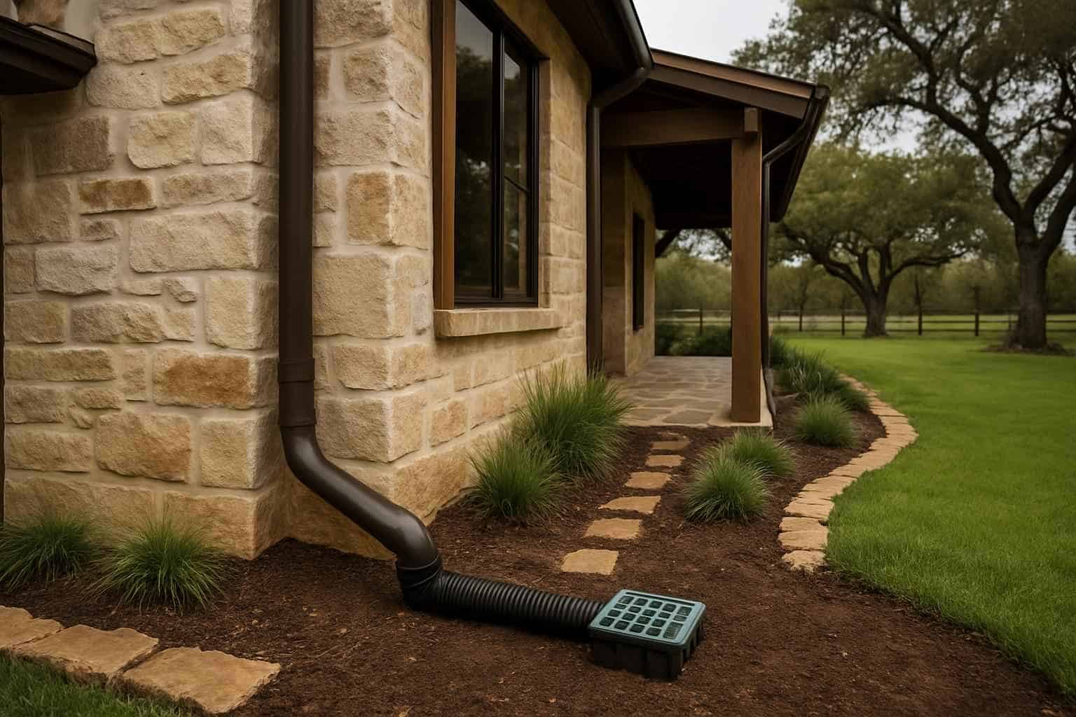 Downspout Drainage Tie Ins in Luckenbach Texas