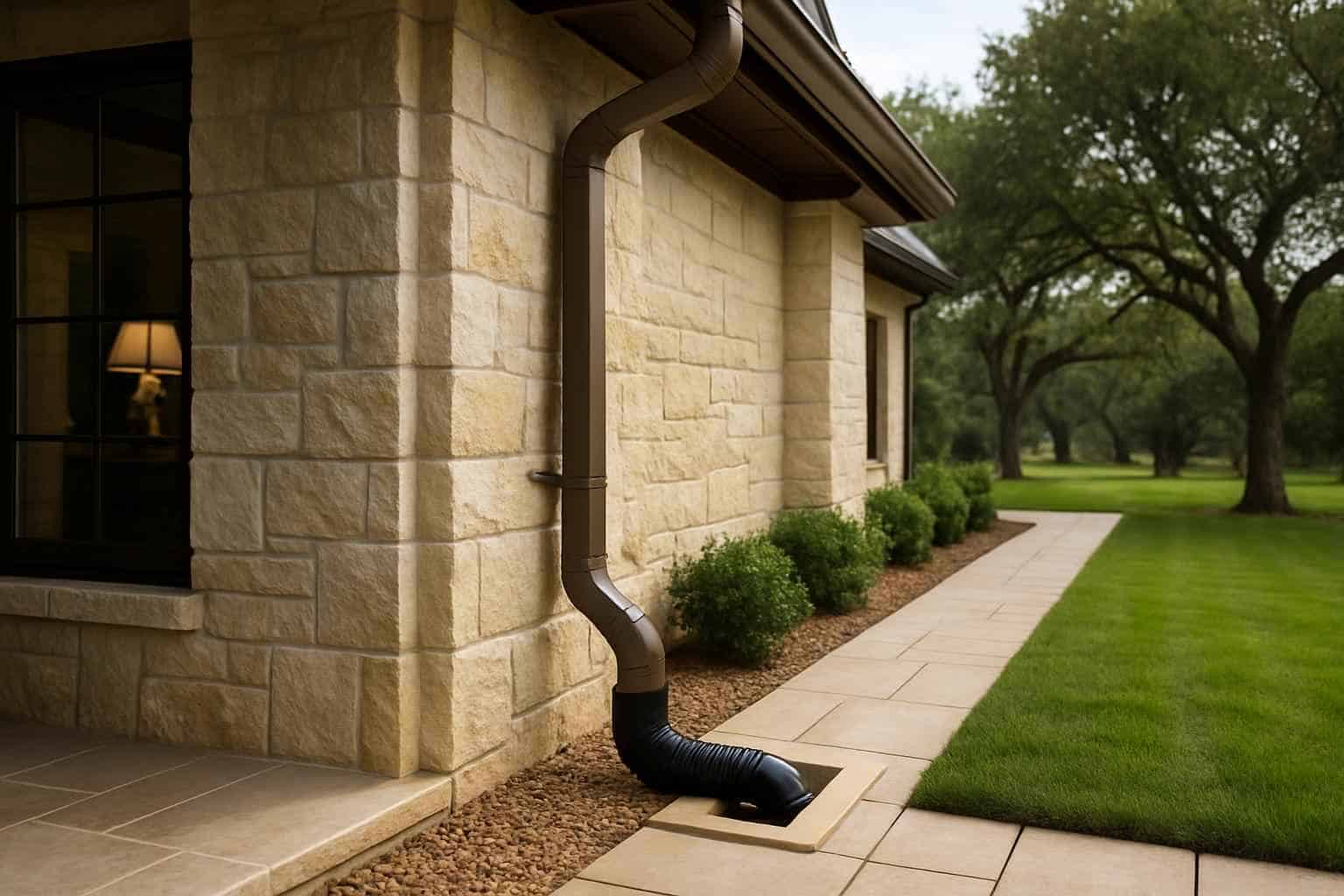 Downspout Drainage Tie Ins in Willow City Texas