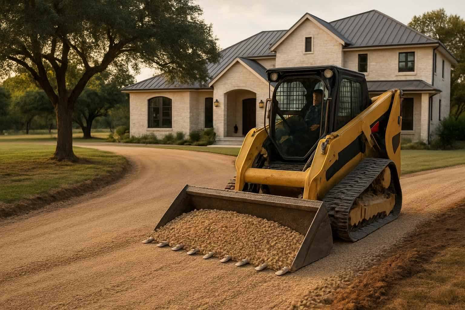 Driveway Base Prep in Luckenbach Texas