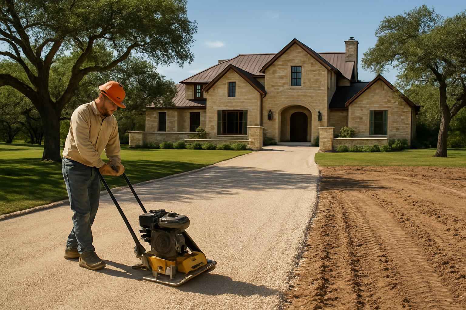 Driveway Base Prep in Stonewall Texas
