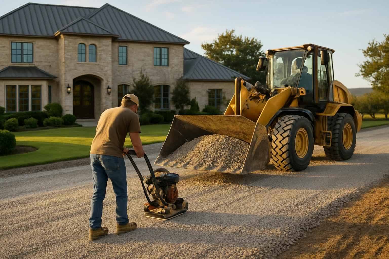 Driveway Base Prep in Willow City Texas